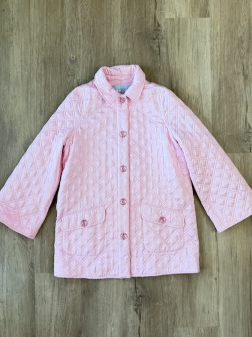 Hill House Duvet Coat Pink Quilted Jeweled XS